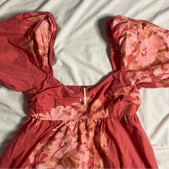 Free People Peony Babydoll Dress Pink Floral Size Medium - Picture 5 of 6